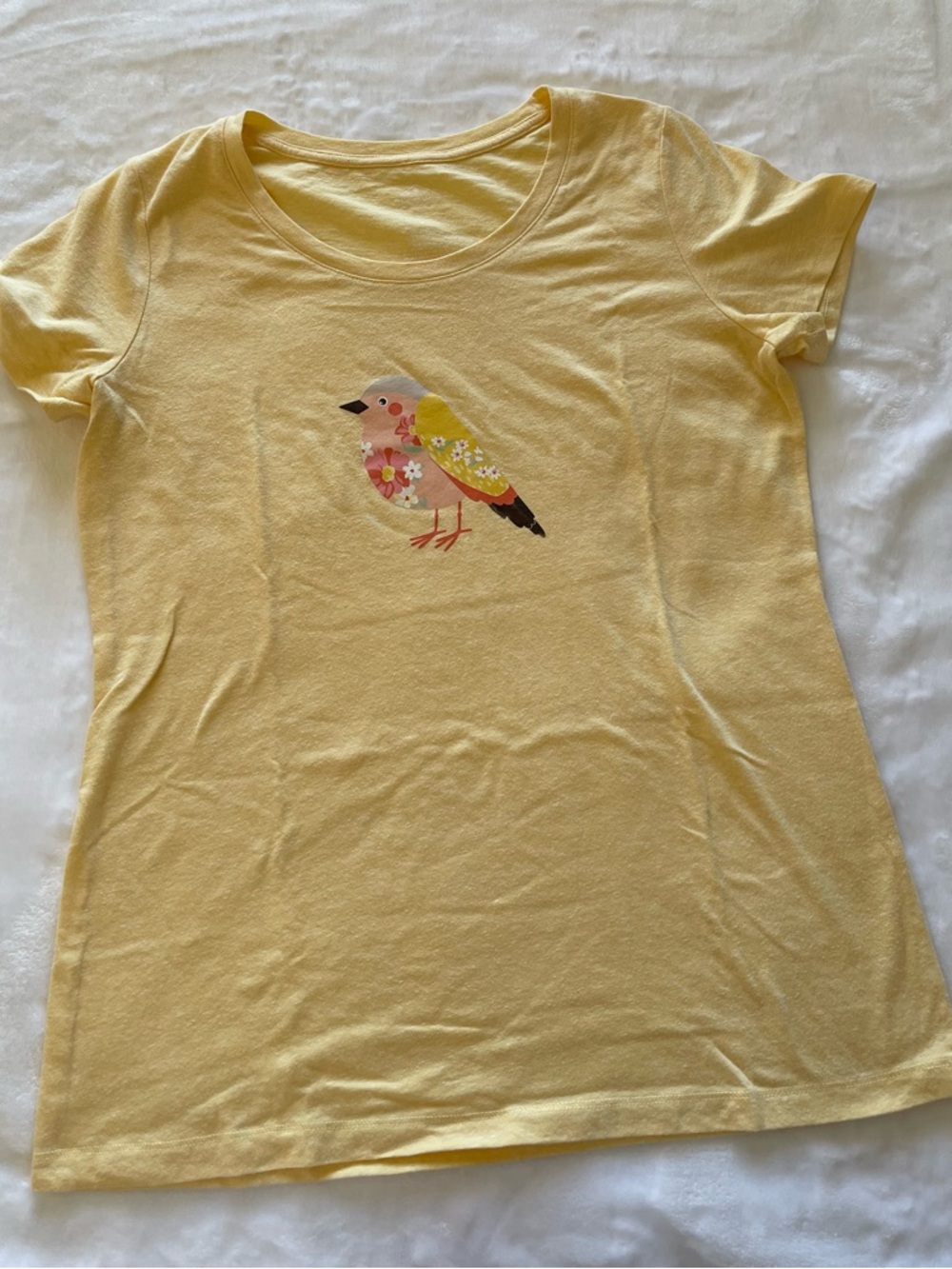 St. John's Bay Yellow Floral Bird Tee